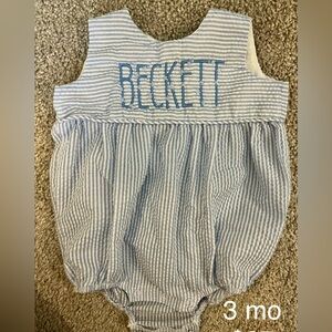 Beckett monogrammed onesie